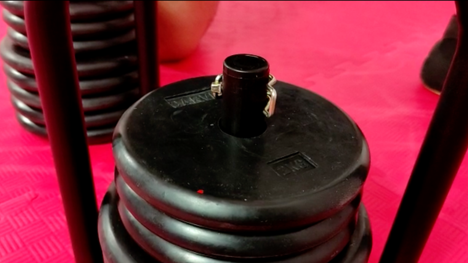 Regulabell weight plates close-up showing stacked plate design